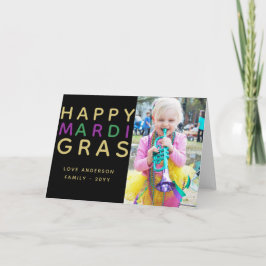 Lycklig Mardi Gras - LÄGG TILL FOTO-kort för famil Kort