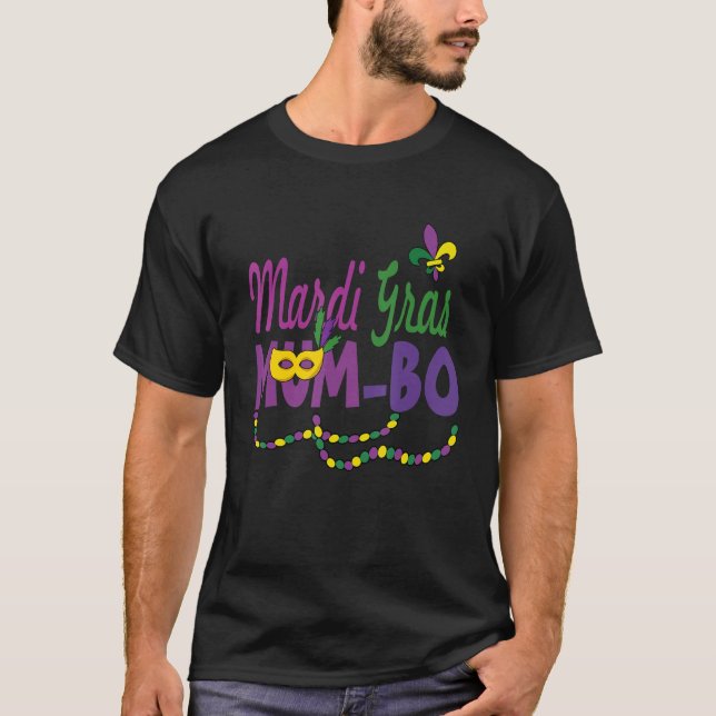 Lycklig Mardi Gras Morsa Bo Funny Carnival Mask Be T Shirt (Framsida)