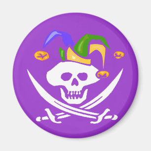 Lycklig Mardi Gras pirat Magnet