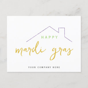 Lycklig Mardi Gras Realty House Vykort