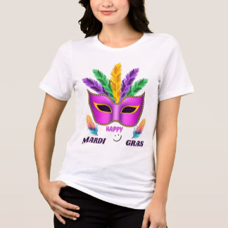 Lycklig Mardi Gras T-Shirt for Women