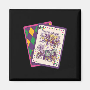 Lycklig Mardi Gras Tarot Card Louisiana Mardi Gras Magnet