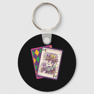 Lycklig Mardi Gras Tarot Card Louisiana Mardi Gras Nyckelring