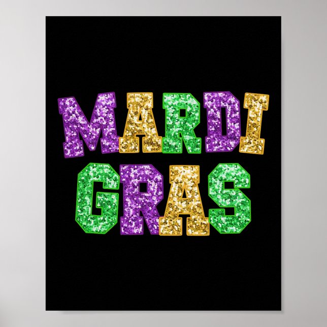 Lycklig Mardi Gras Tjock Tisdag Carnival Festival  Poster (Framsidan)