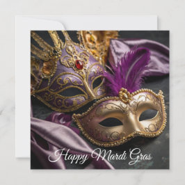 Lycklig Mardi Gras Venetian Mask Julkort