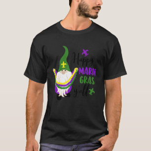Lycklig Mardi Gras Yall Gnome Mardi Gras 2023 Pärl T Shirt