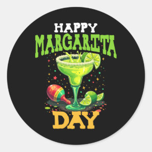 Lycklig Margarita Day Cinco De Mayo Runt Klistermärke