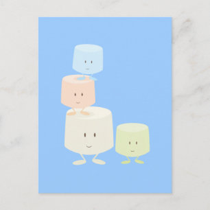 Lycklig marshmallow vykort