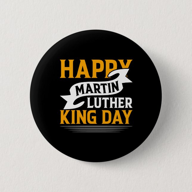 Lycklig Martin Luther Kung Day Sticker Knapp (Framsida)