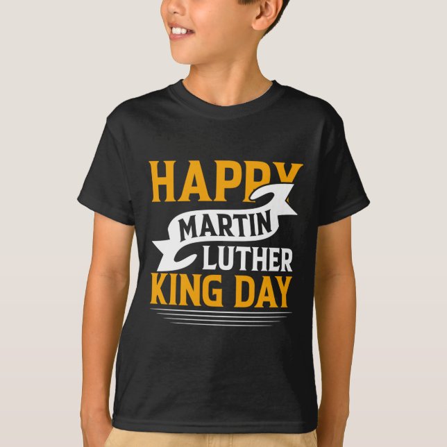 Lycklig Martin Luther Kung Day Sticker T Shirt (Framsida)