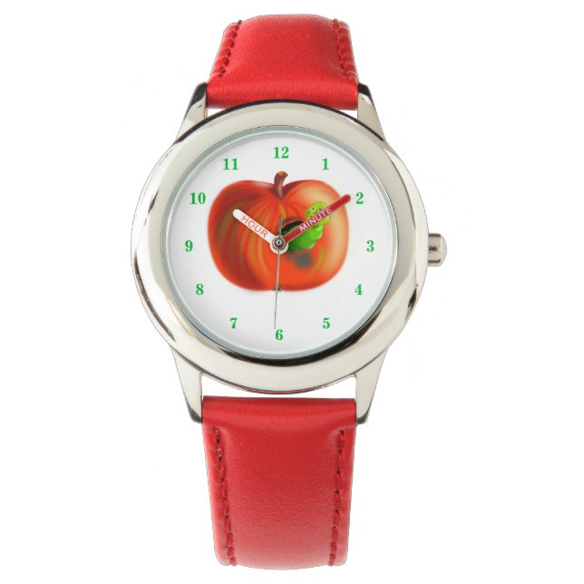 Lycklig Mask i rödäpple Armbandsur (Framsida)