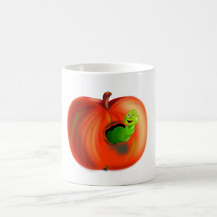 Lycklig Mask i rödäpple, glatt mug - färgning Kaffemugg