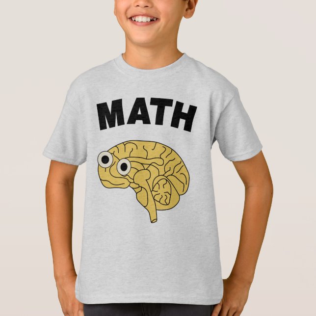 Lycklig Math Brain T Shirt (Framsida)
