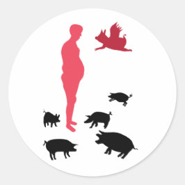 Lycklig Meal Vegeterian-etiketten Farm Runt Klistermärke