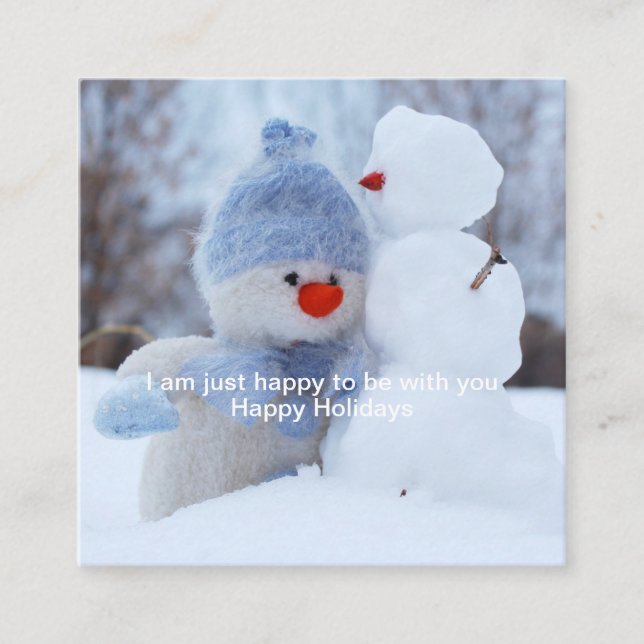 Lycklig med dig fyrkantigt visitkort (Framsida)