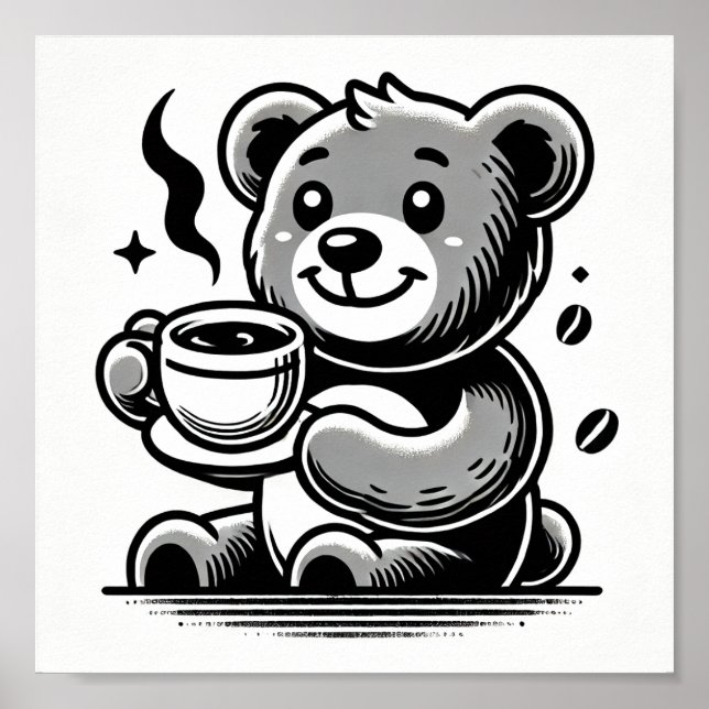 Lycklig med kaffe poster (Framsidan)