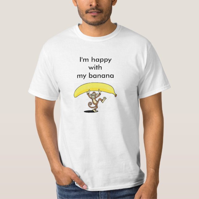 lycklig med min banan t-shirt (Framsida)