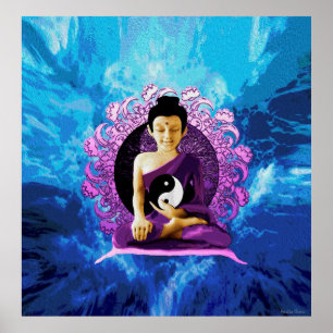 Lycklig Meditating Buddha Poster
