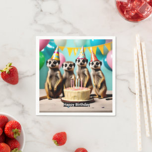 Lycklig Meerkat Birthday Pappersservett