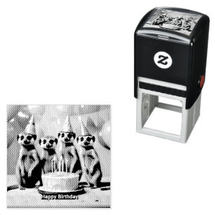 Lycklig Meerkat Birthday Självfärgande Stämpel