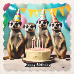 Lycklig Meerkat Birthday Underlägg Papper