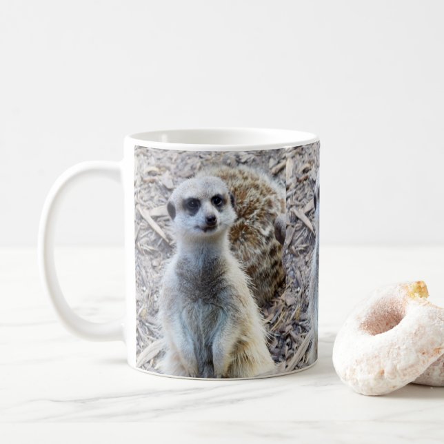 Lycklig Meerkat Kaffemugg (Med munk)