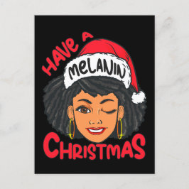 Lycklig Melanin jul Merry X-mas Black Sista Helg Vykort