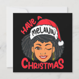 Lycklig Melanin jul Merry X-mas Black Sista Inbjudningar