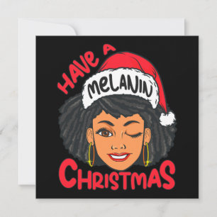 Lycklig Melanin jul Merry X-mas Black Sista Inbjudningar