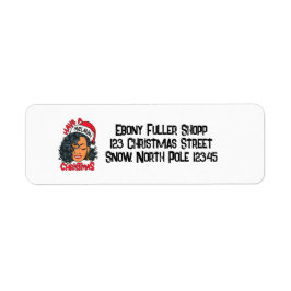 Lycklig Melanin jul Merry X-mas Black Sista Returadress Etikett