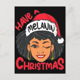 Lycklig Melanin jul Merry X-mas Black Sista Vykort