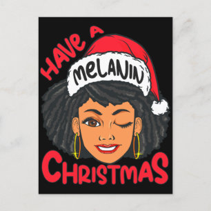 Lycklig Melanin jul Merry X-mas Black Sista Vykort