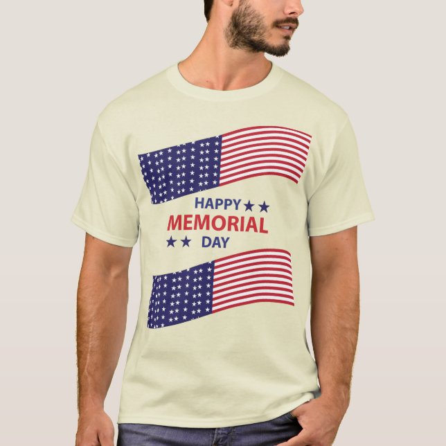 Lycklig Memorial Day T-Shirt (Framsida)