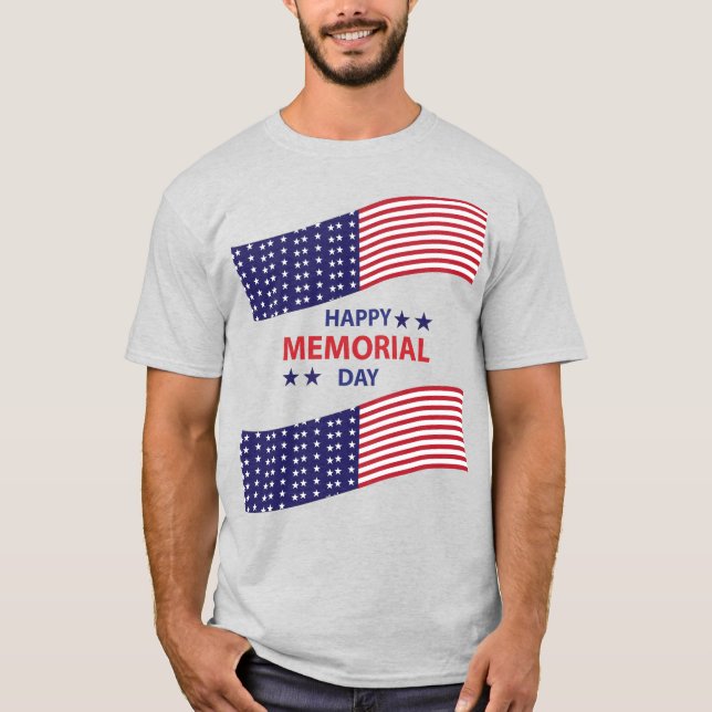 Lycklig Memorial Day T-Shirt (Framsida)