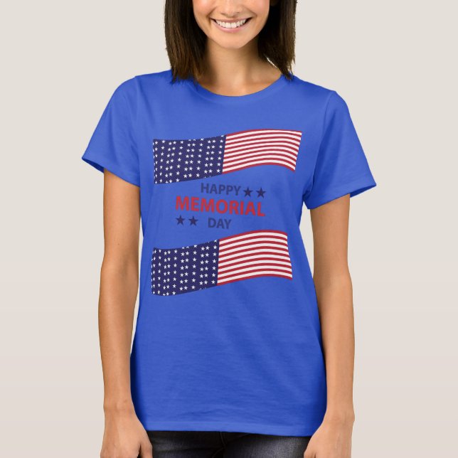 Lycklig Memorial Day T-Shirt (Framsida)