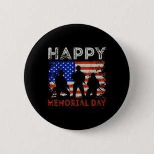 Lycklig Memorial Day USA flagga American Patriotic Knapp