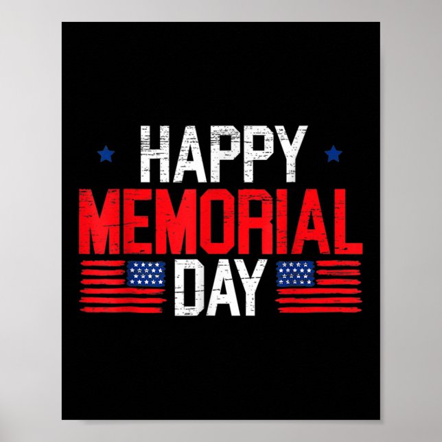 Lycklig Memorial Day USA flagga American Patriotic Poster (Framsidan)