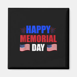 Lycklig Memorial Day USA flagga Patriotic Magnet