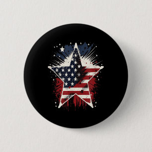 Lycklig Memorial Day Veteran American Usa Star Fla Knapp