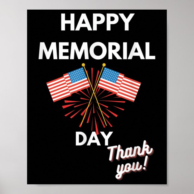 Lycklig Memorial Day Veterans Poster (Framsidan)