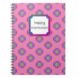Lycklig Memories Rosa Star Mandala Boho bärbar dat Anteckningsbok
