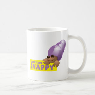 Lycklig men kvick lite eremitkrabba kaffemugg