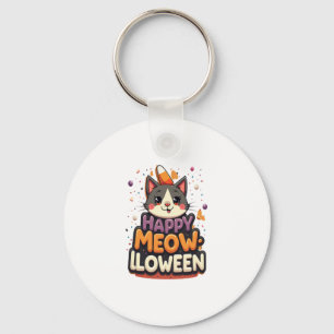 Lycklig Meow-lloween Cat Nyckelring