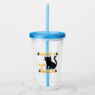 Lycklig Meow-O-Ween - Svarta katter Take Away Mugg