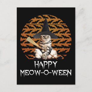 Lycklig Meow-o-ween Vykort