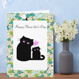Lycklig Meow-ther's Day Anpassningsbar Mors dag Ca Kort