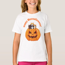 Lycklig Meowalloween Halloween Kittens T Shirt