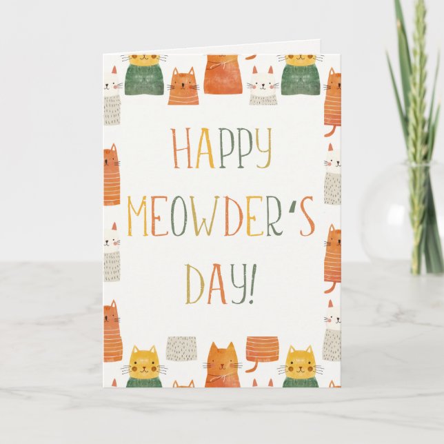Lycklig Meowder Day Cat Mamma Cute Mors dag Kort (Framsida)