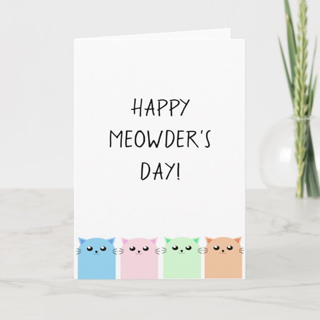 Lycklig Meowderdagen Kort (Framsida)