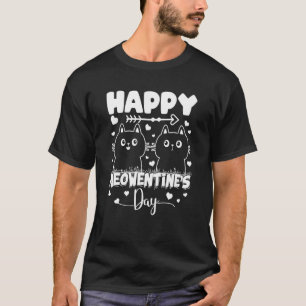 Lycklig Meowentine Dag - Lustigt Cute Design Cat V T Shirt